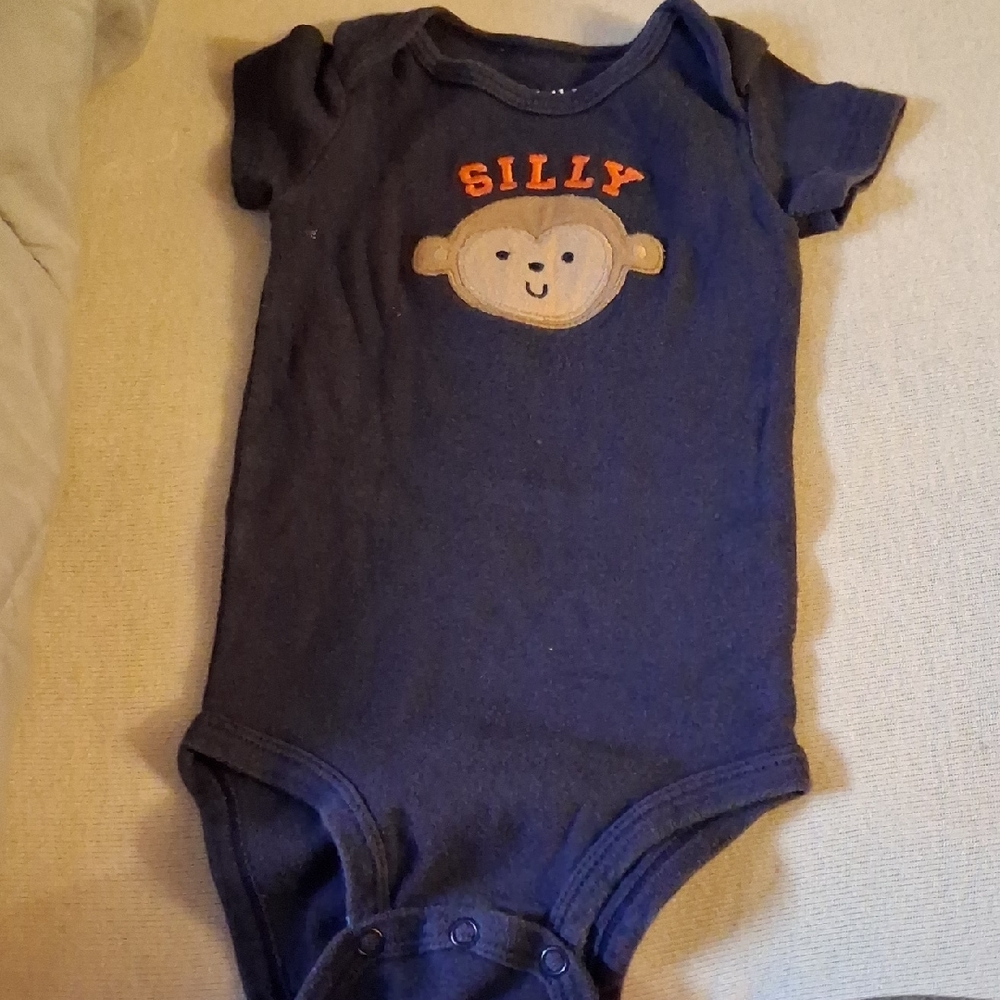 Carter's Navy Blue Silly Monkey Bodysuit